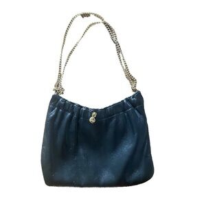 Vintage Ande leather clutch chain bag purse black